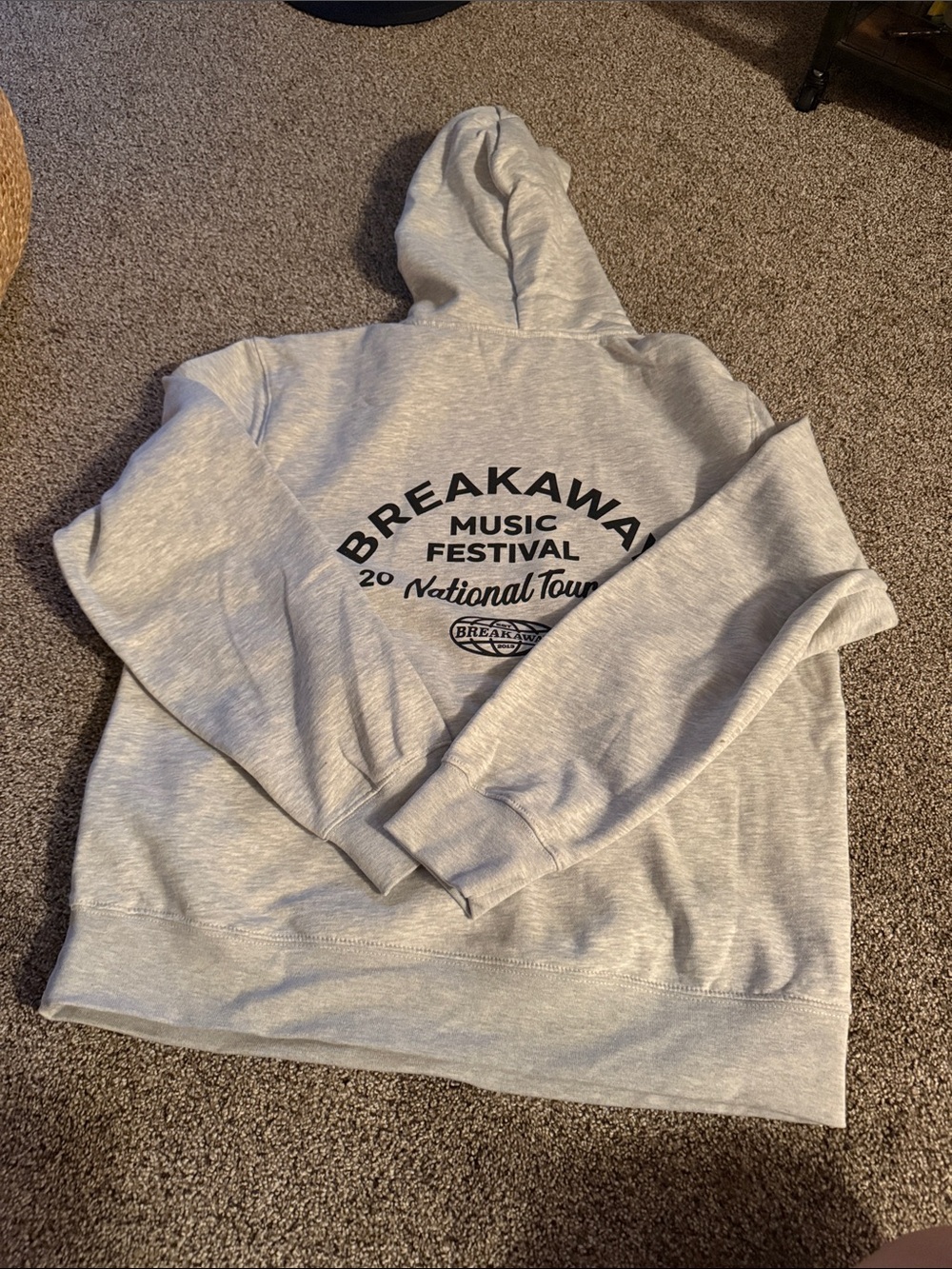 Breakaway Music Festival Men's Grey Hooded Sweatshirt size L